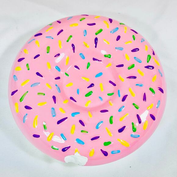 Coco + Lola Donut Cookie Jar Colorful Stack of Donuts Ceramic Kitchen Decor Used - Picture 6 of 9